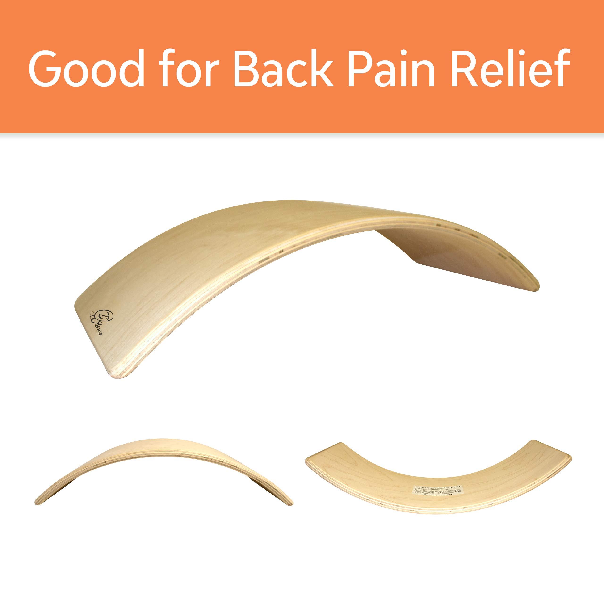 HSP HSP Upper Back Bolster Wooden Pillow | Back Bend Stretcher for Spinal Health, Pain Relief and Posture Correction, Maple Wood Lumbar Support for Upper and Lower Back