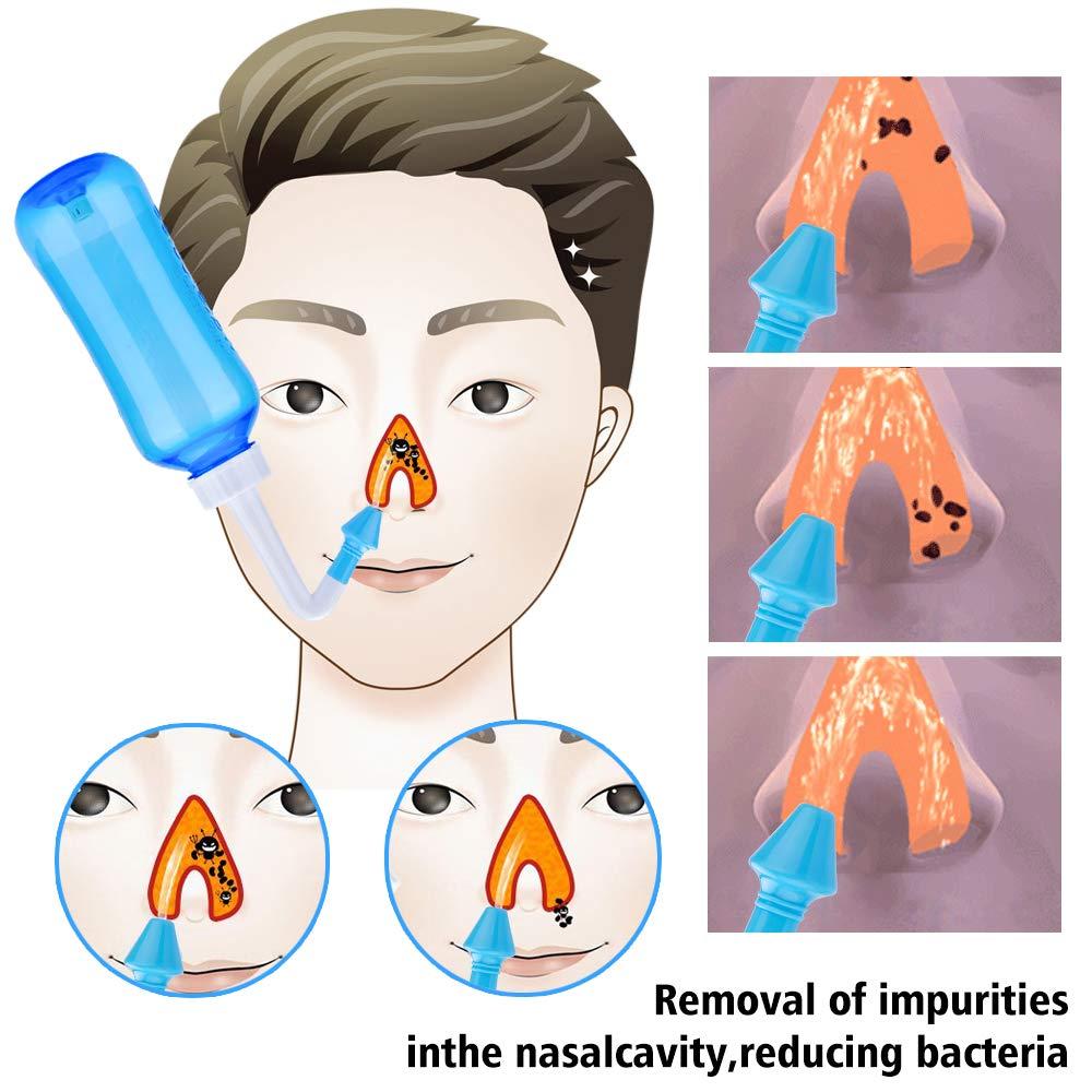 Carllg Carllg Neti Pot - Nasal Irrigation Wash Bottle with Sinus Rinse Salt for Adult & Kid (300ml Bottle with 30 Salt Packets)