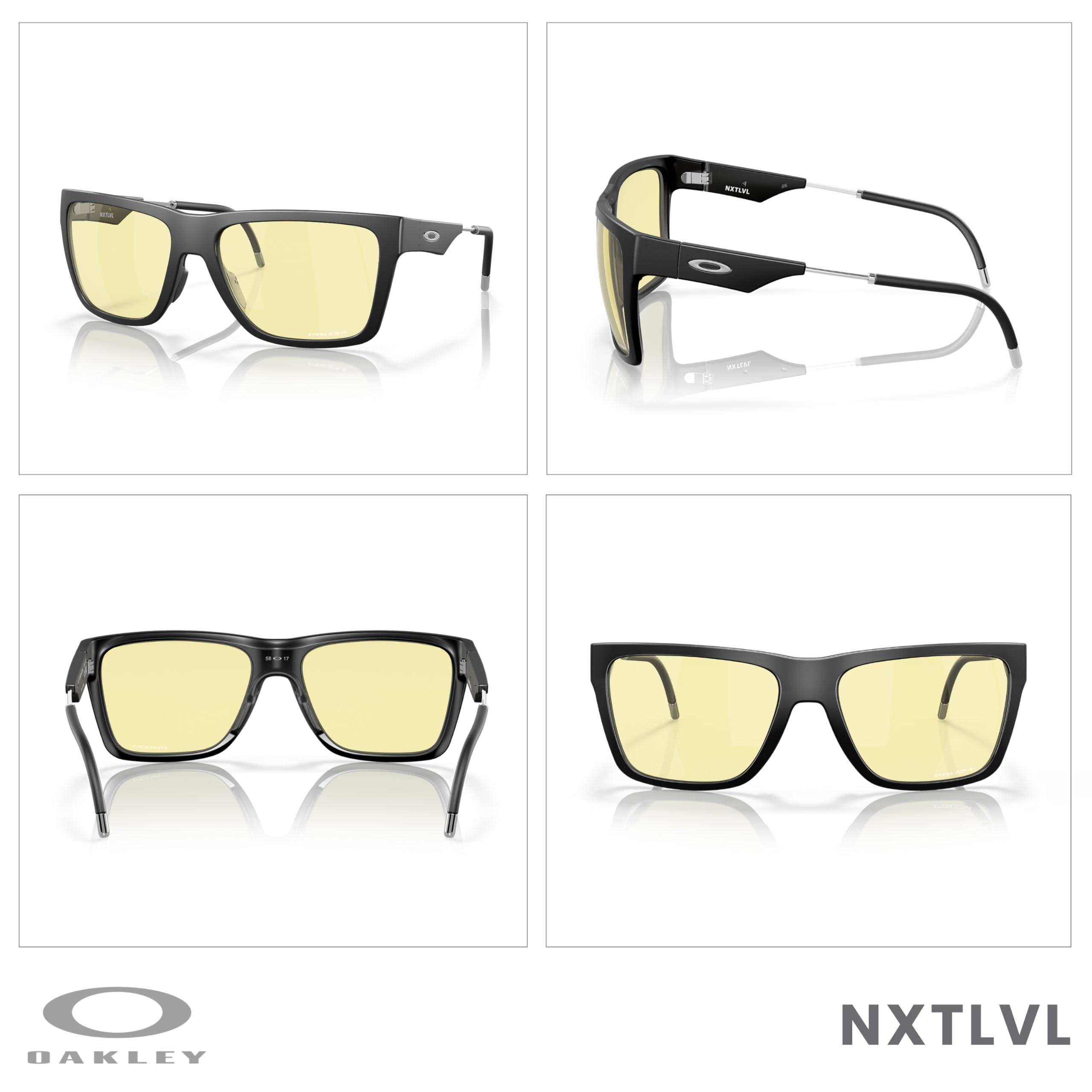 Oakley Oakley NXTLVL OO9249 Gaming Collection 924901 58MM Satin Black/Prizm Rectangular Blue Light Blocking Glasses for Men + BUNDLE Accessory Leash + BUNDLE with Designer iWear Eyewear Kit