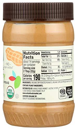 365 by Whole Foods Market 365 by Whole Foods Market, Organic Unsweetened Peanut Butter, 16 Ounce