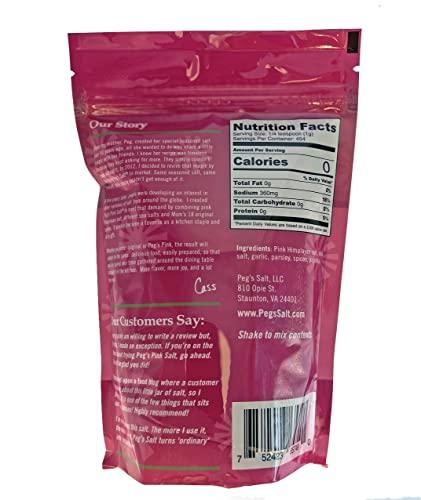 Peg's Salt Peg's Pink Salt - Gourmet Seasoning - All Purpose for Cooking - Salt with Herbs and Spices - No MSG - No Sugar - 16 oz