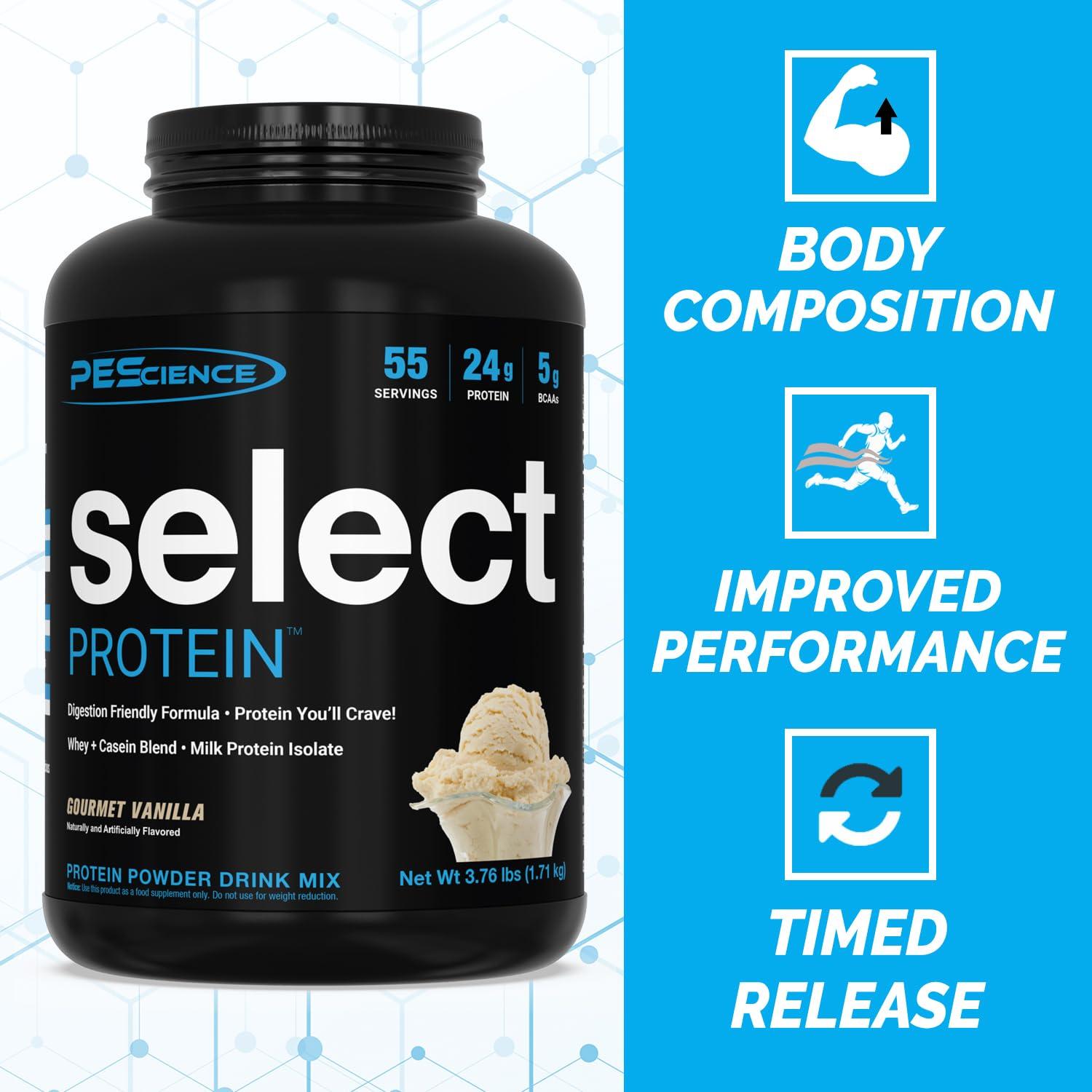 PEScience PEScience Select Low Carb Protein Powder, Gourmet Vanilla, 55 Serving, Keto Friendly and Gluten Free