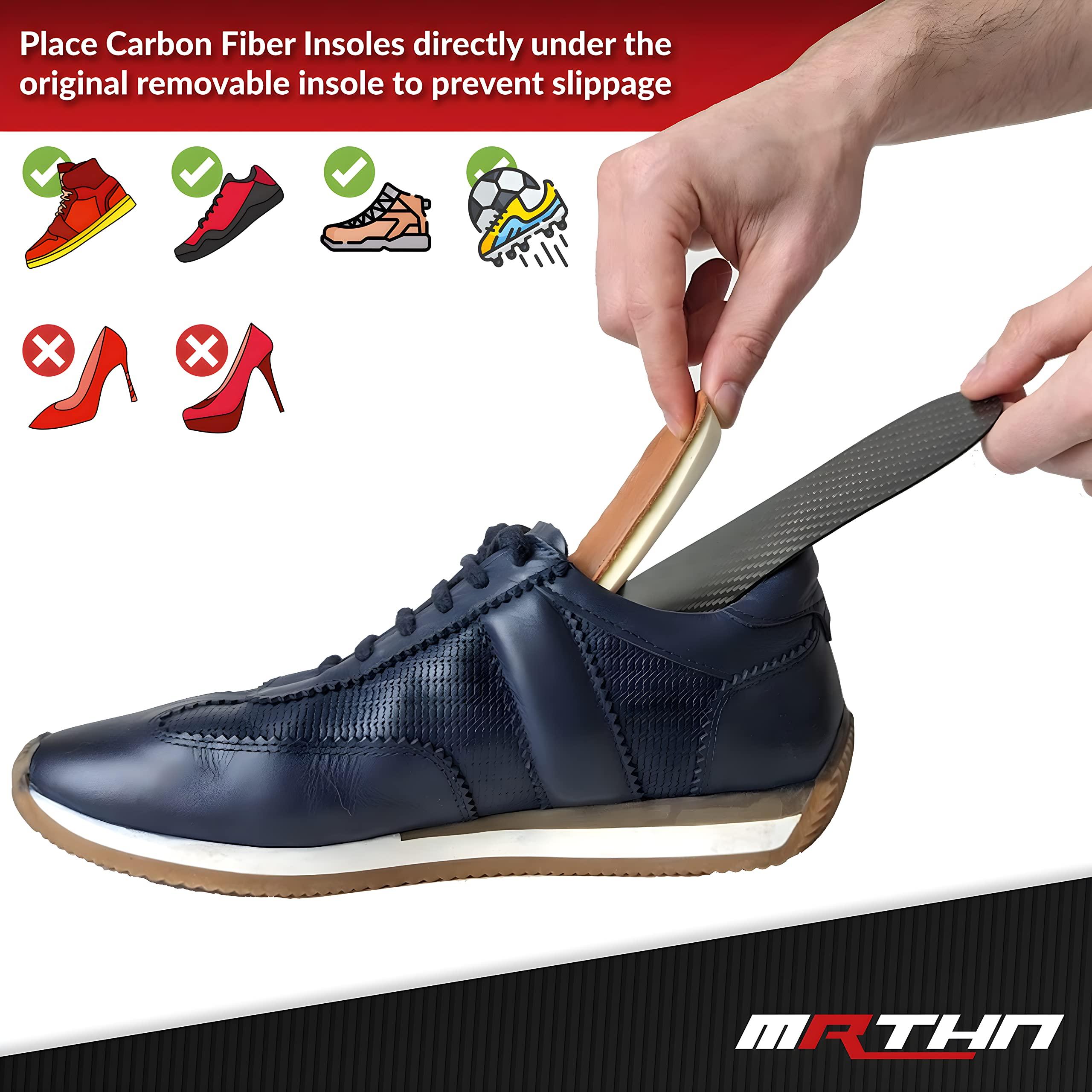 MRTHN Carbon Fiber Insole for Men & Women, Carbon Fiber Foot Plate Insert, Carbon Fiber Shoe Insert for Foot Pain Relief - Rigid Support Turf Toe, Hallux Rigidus Relief Insole