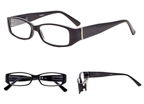 GUD GUD Reading Glasses Fashion 5-pack Rectangular Glasses Crystals Design Readers for Women +0.75