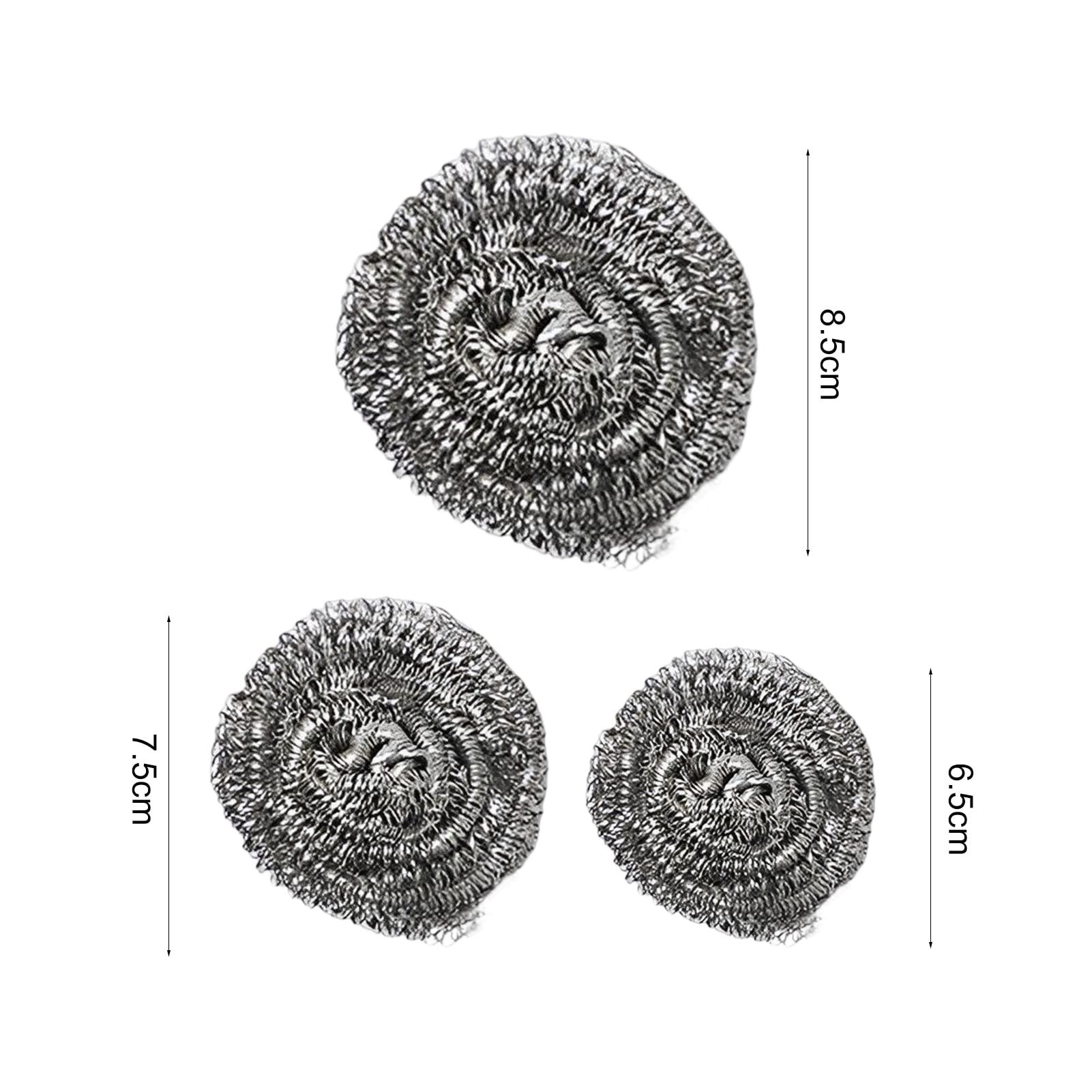 Walbest Walbest Steel Wool Scrubber - 1/2/4Pcs Metal Dish Scrubber Scouring Pads Stainless Steel Wire Ball Cleaner Kitchen Gadgets for Dishes Pots Pans Wash Cleaning C