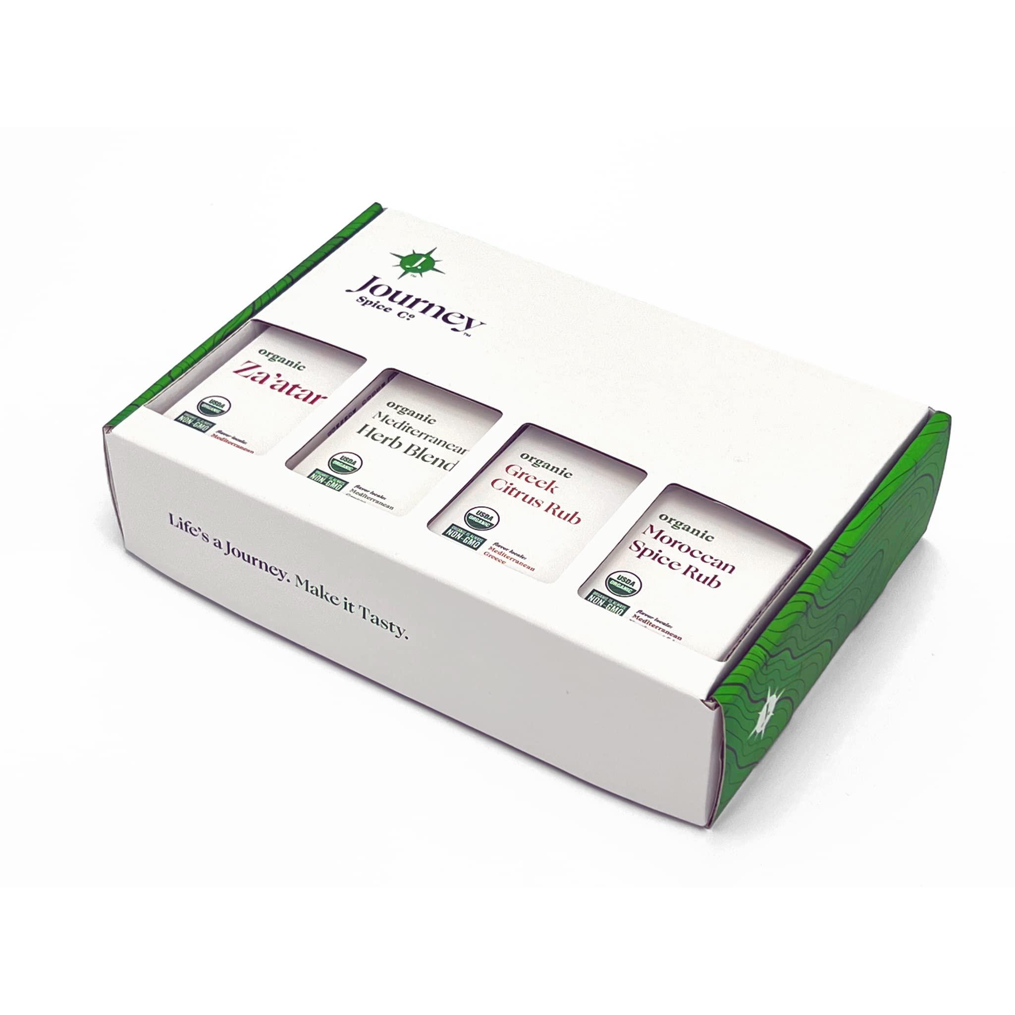 Journey Spice Co. Organic Gourmet Mediterranean Spice and Seasoning Gift Set by Journey Spice Co. | Salt-Free | Greek Seasoning | Meat & Vegetable Seasoning | Non-GMO