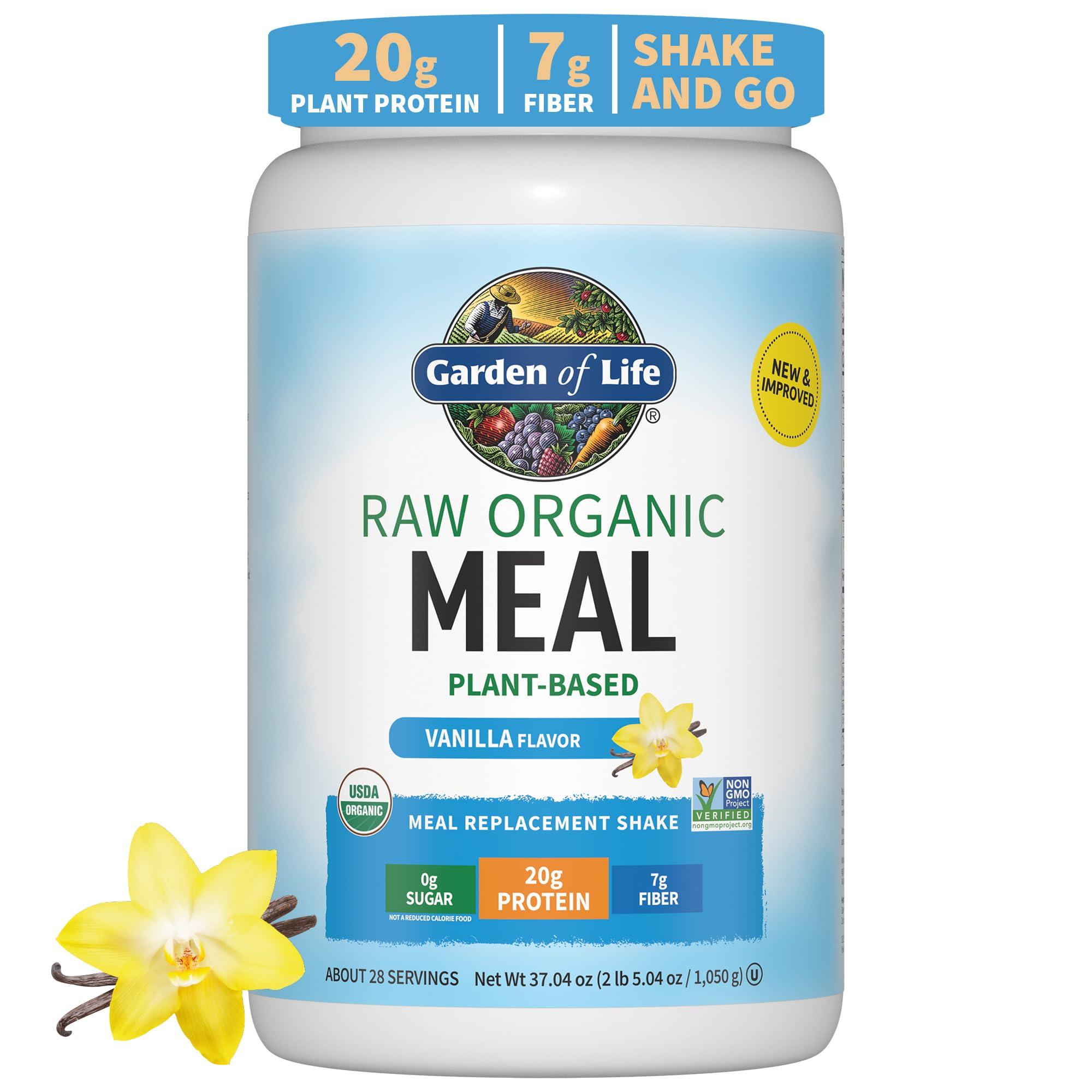 Garden of Life Garden of Life Raw Organic Perfect Food Green Superfood Juiced Greens Powder - Original Stevia-Free & Vegan Protein Powder - Raw Organic Meal Replacement Shakes - Vanilla