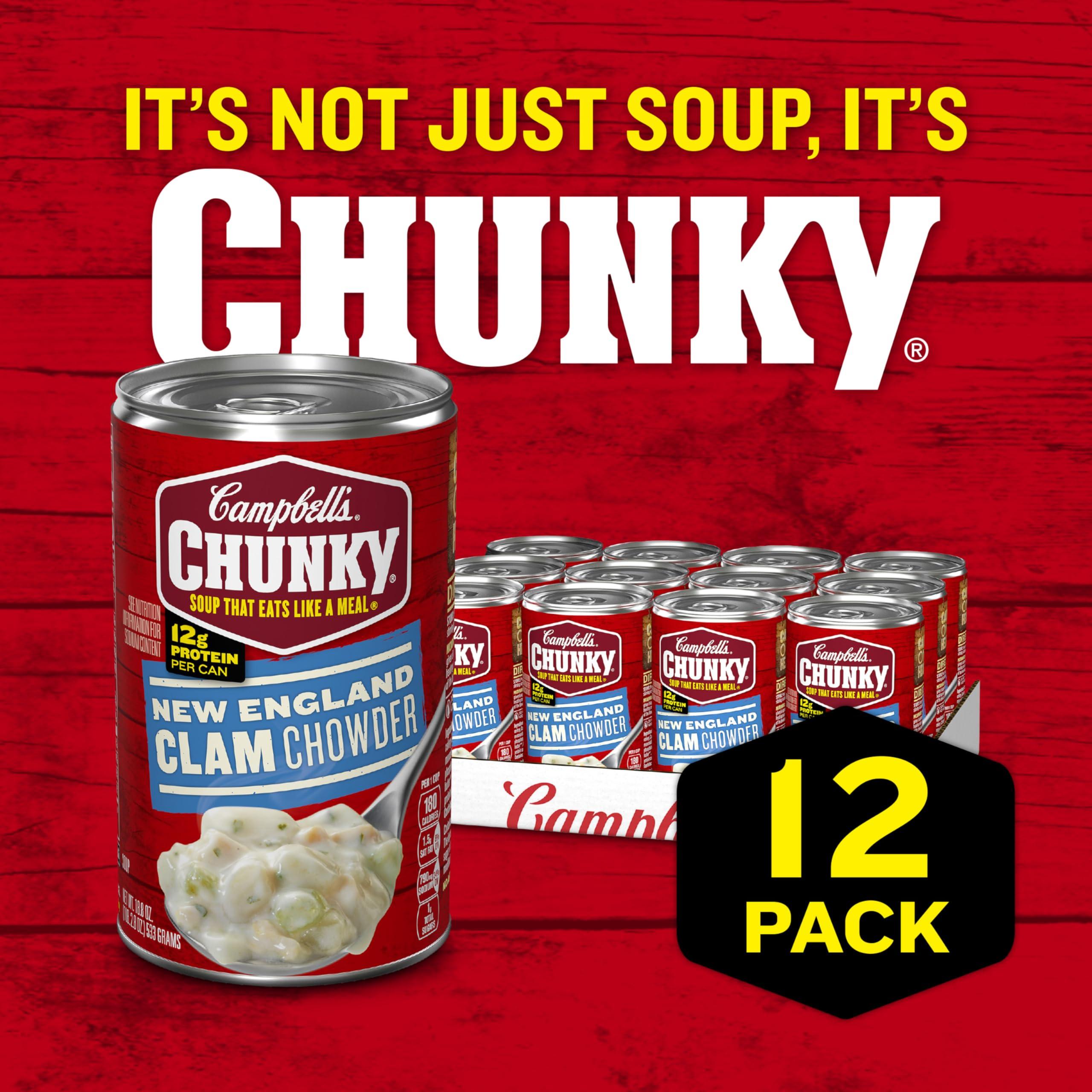 Campbell's Campbell's Chunky Soup, New England Clam Chowder, 18.8 Ounce Can (Case Of 12)