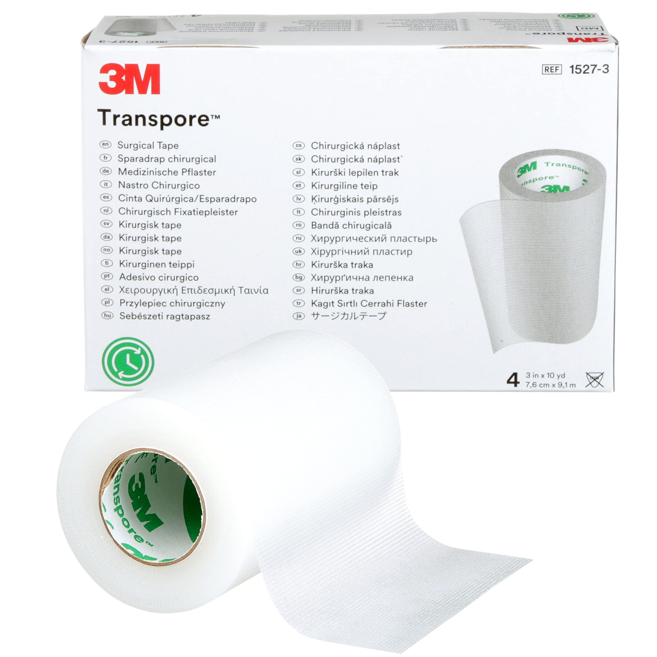 Transpore Transpore Medical Tape, Clear Plastic - 3 in. x 10 yards - Box of 4