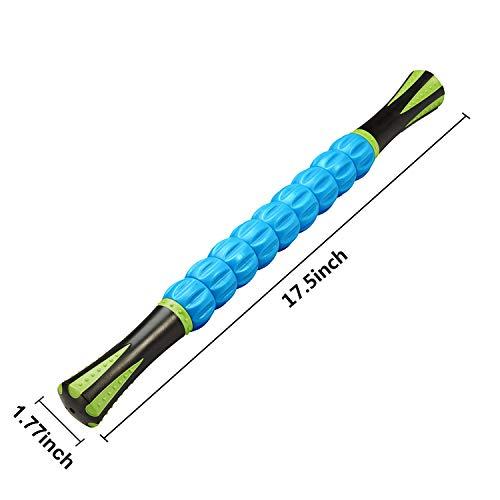 REEHUT REEHUT Muscle Roller Massage Stick Tool for Athletes, 18 Inches Muscle Roller for Relieving Muscle Soreness, Soothing Cramps, Massage, Physical Therapy & Body Recovery Blue
