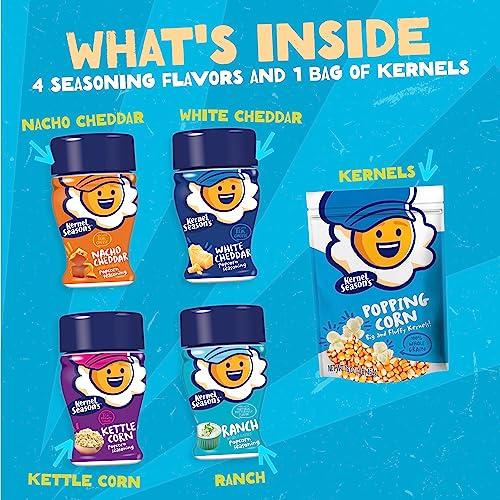 Kernel Season\'s Kernel Season\'s Movie Night Supplies, Popcorn and Seasoning Party Pack, 4 Flavor Variety Pack