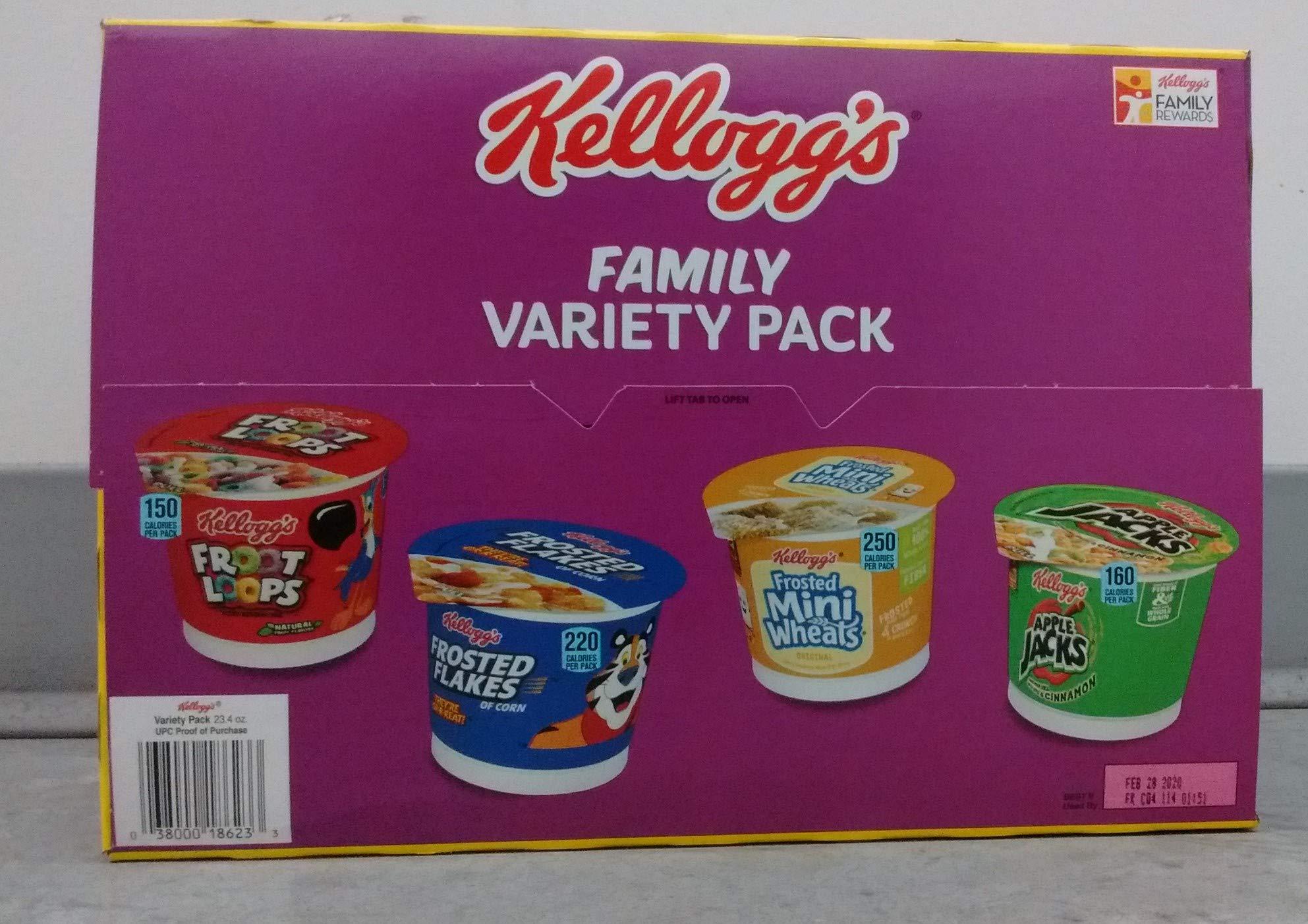 Kellogg's Kellogg's Breakfast Cereal Cups Family Variety Pack, 12 ct