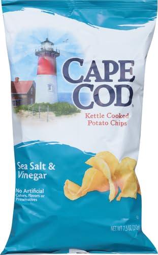 Cape Cod Cape Cod Potato Chips, Sea Salt and Vinegar Kettle Chips, 7.5 Oz (Pack of 2)