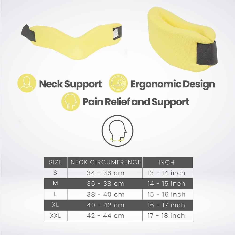 Ritmic RITMIC Neck Support, Soft Foam Neck Brace for Neck Pain, Foam Filled Cervical Collar, Aligns Stabilizes Vertebrae, Adjustable Neck Support for Sleeping, TV, PC and Office, Suitable for Men and Women