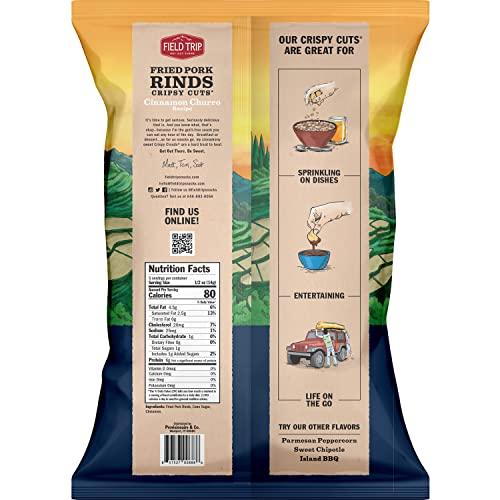 Field Trip Field Trip Gluten Free Pork Rinds, Paleo and Keto Friendly Airy Puffs, Crunchy High Protein Snacks, Low Carb Snack from Back Pork Skins, 2.5oz Bag, 4 Pack, Cinnamon Churro
