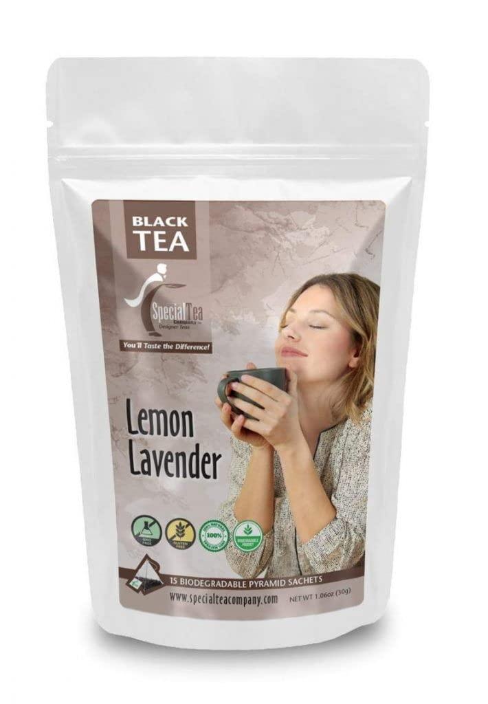 SpecialTea Company Lemon Lavender Black Tea Pyramid 15 Sachets