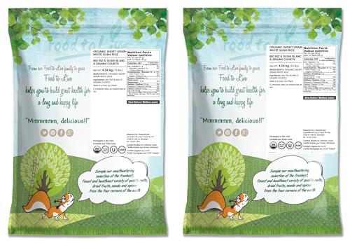 Food to Live Food to Live Organic Short Grain White Sushi Rice, 20 Pounds Non-GMO Japanese Style Perfectly Sticky Rice, Vegan, Bulk. Easy to Cook. Great as a Side Dish. Perfect for Sushi, Salads, and Desserts