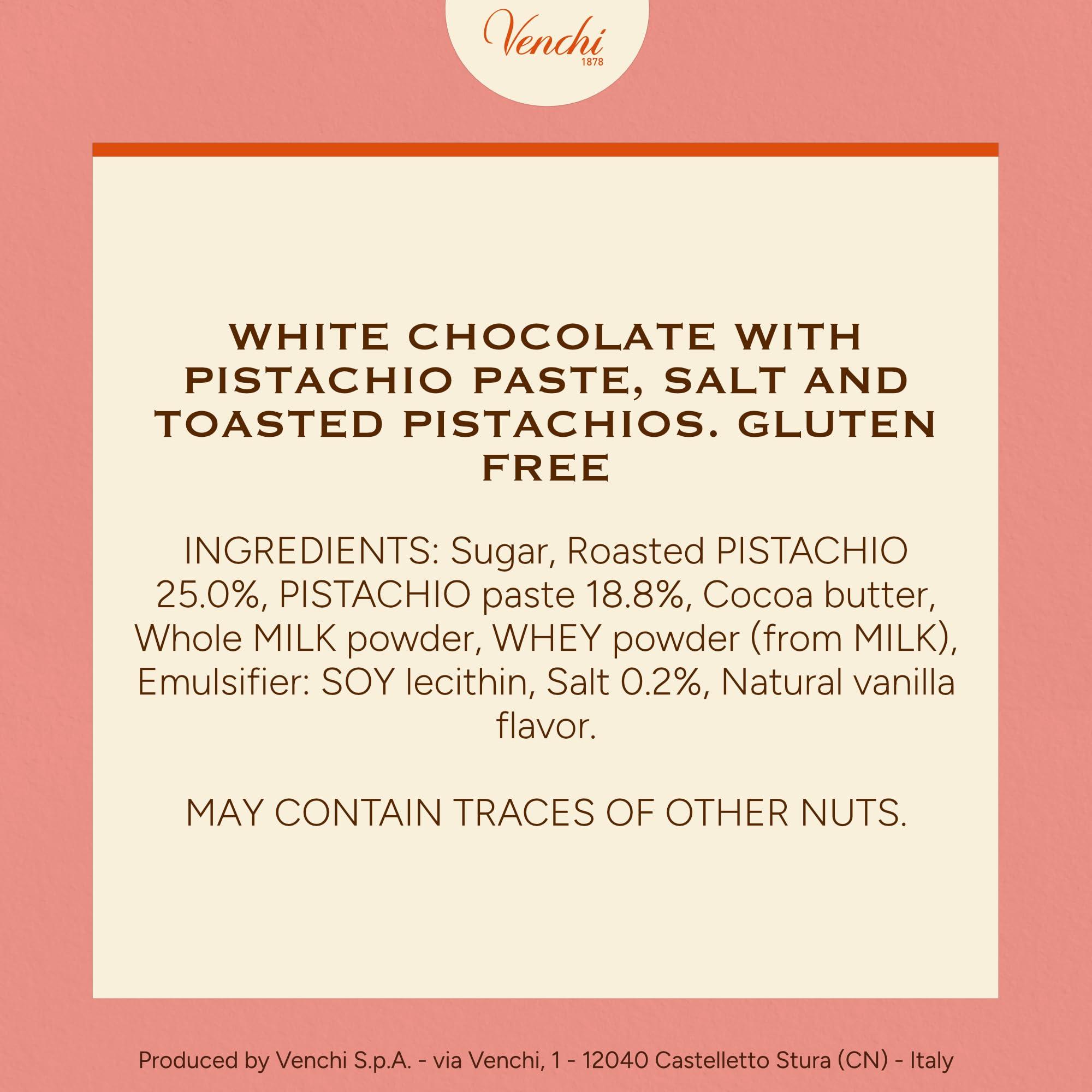 Venchi Venchi - Pistachio Gourmet Chocolate Bar - White Chocolate and Pistachio Paste Cream Bar, 3.53 oz - Gluten Free