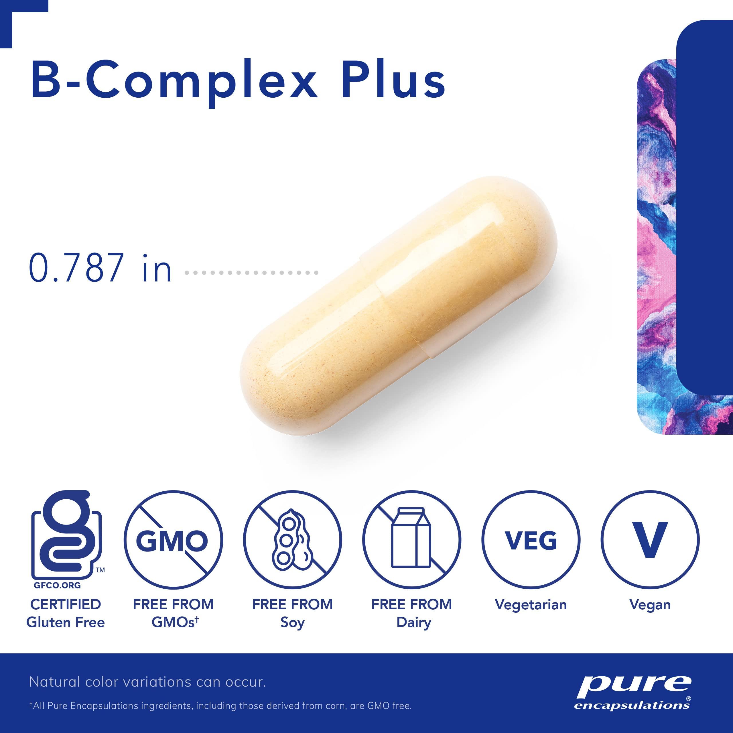 Pure Encapsulations Pure Encapsulations B-Complex Plus - B Vitamins Supplement to Support Neurological Health, Cardiovascular Health, Energy Levels & Nervous System Support* - with Vitamin B12 & More - 60 Capsules