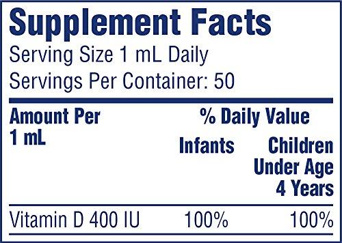 Enfamil Prenatals & Baby Vitamins Enfamil Baby Vitamin D-Vi-Sol Liquid Vitamin D Drops, Supports Strong Teeth & Bone Development, 50mL Bottle (Pack of 2)