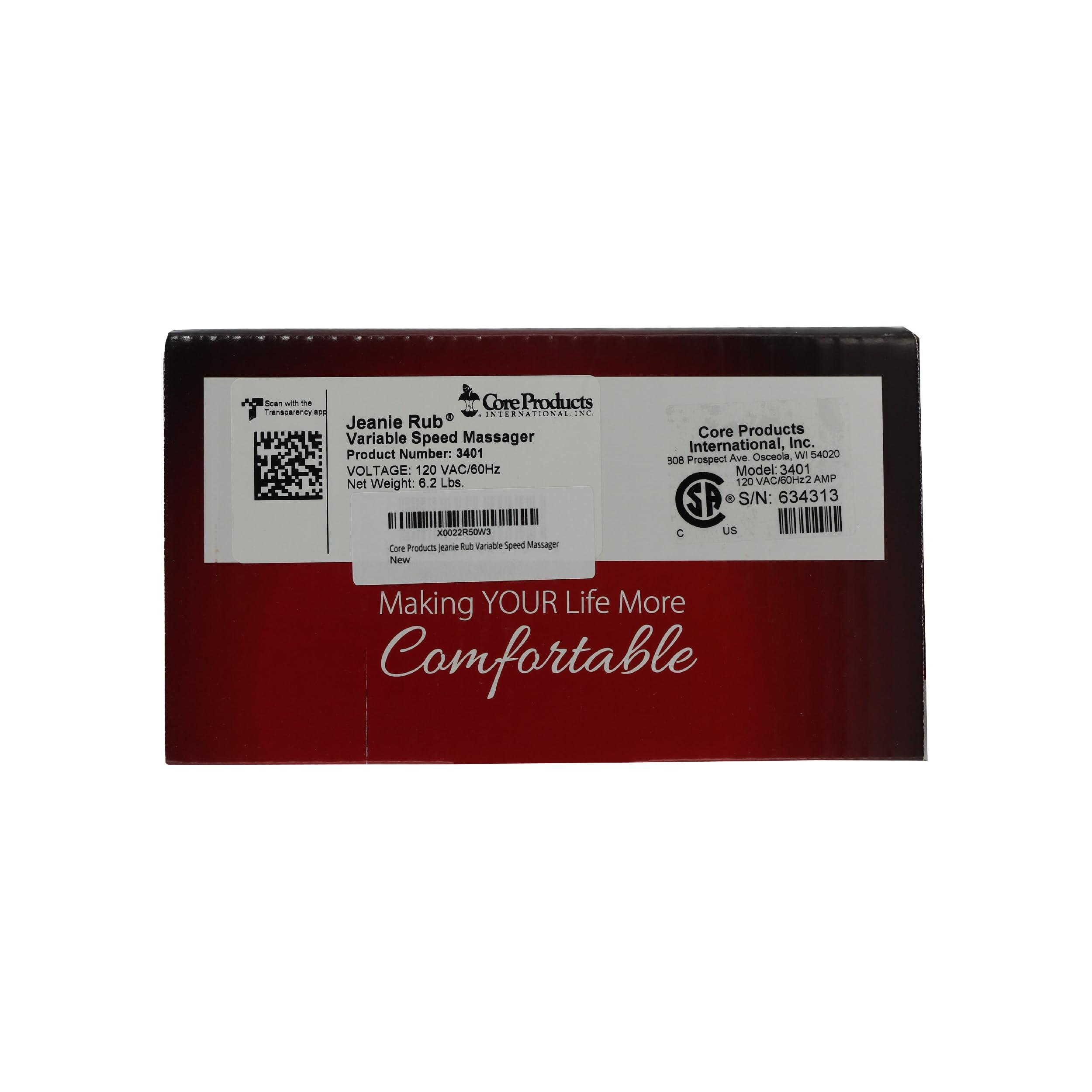 Core Products Core Products Jeanie Rub Variable Speed Massager, Premium Quality Deep Tissue Back & Shoulder Massager for Pain Relief, Body Massager for Back, Neck, Lower Back & Cellulite Massage