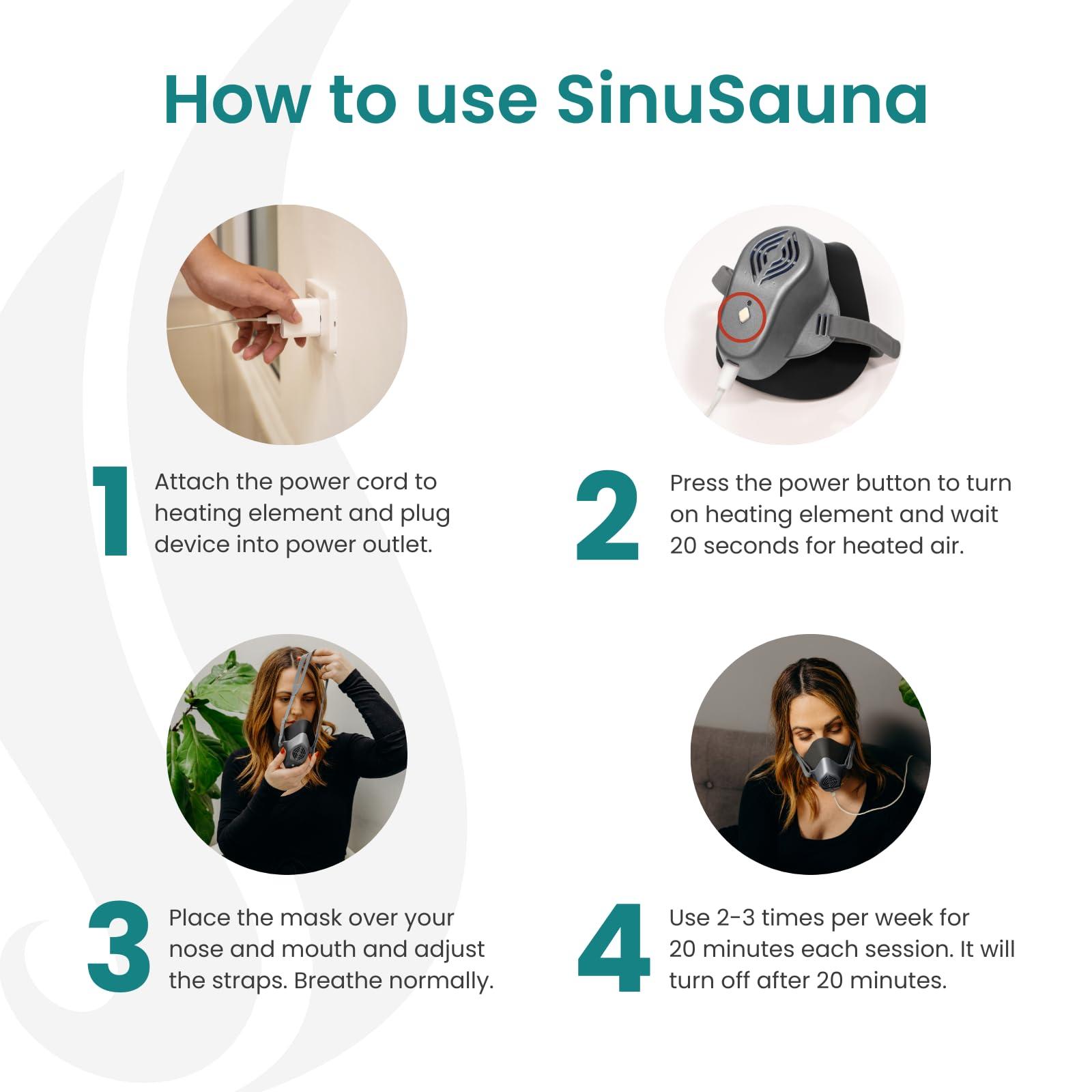 SinuSauna SinuSauna Heated Dry Air Therapy Mask | Congestion Relief | Cold Symptom Relief | Sinusitis Relief | Allergy Relief | Mess-Free | Avoid Nasal Irrigation | Promotes Easy Breathing | No Side Effects