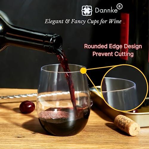 Dannke Dannke 48 Stemless Wine Glass Plastic,12oz Clear Plastic Wine Glasses For Parties Disposable Party Cups, Disposable Wine Glasses, Plastic Wine Cups,Wine Glasses Plastic Disposable Plastic Wine Tumbler