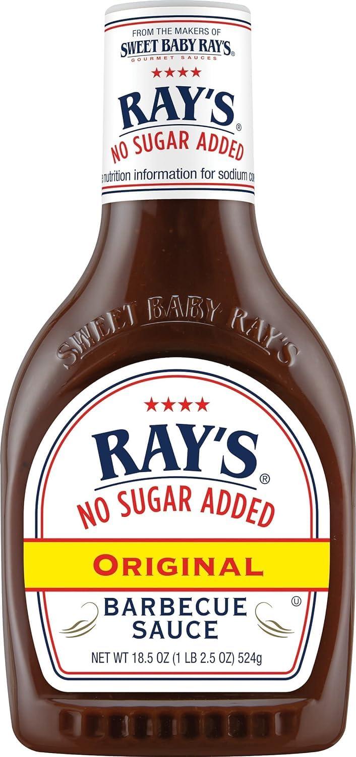Sweet Baby Ray\'s Sweet Baby Rays No Sugar Added BBQ Sauce - Original Flavor, 18.5 oz. (Pack of 3) - Delicious and Sweet without the Added Sugar for a Healthier BBQ Experience - Includes Sweet Baby Ray\'s Sticker