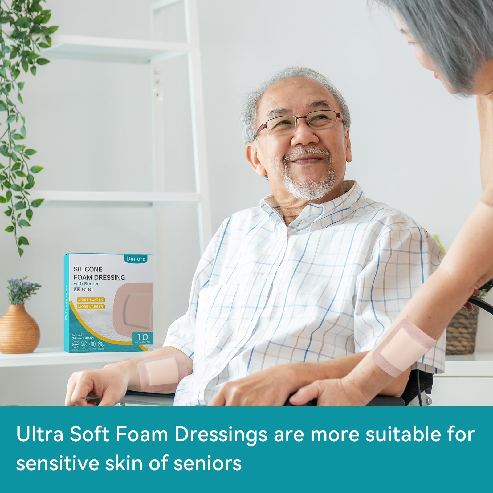 Dimora Dimora Silicone Super Absorbent Wound Dressings & Dimora Ultra Soft Silicone Foam Dressing 4\"x4\"