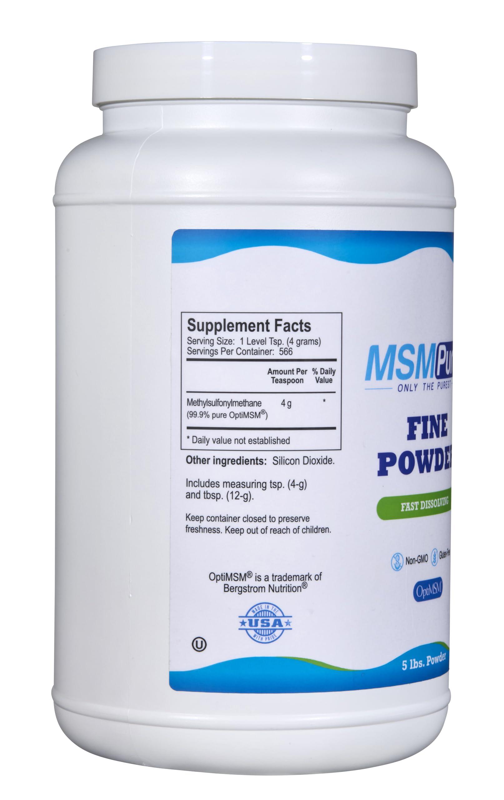 Kala Health KALA HEALTH MSMPure Fine MSM Powder Crystals  Organic Sulfur for Joint Flexibility, Skin Appearance, and Hair & Nail Support  5 lb, USA Made, Distilled Flakes
