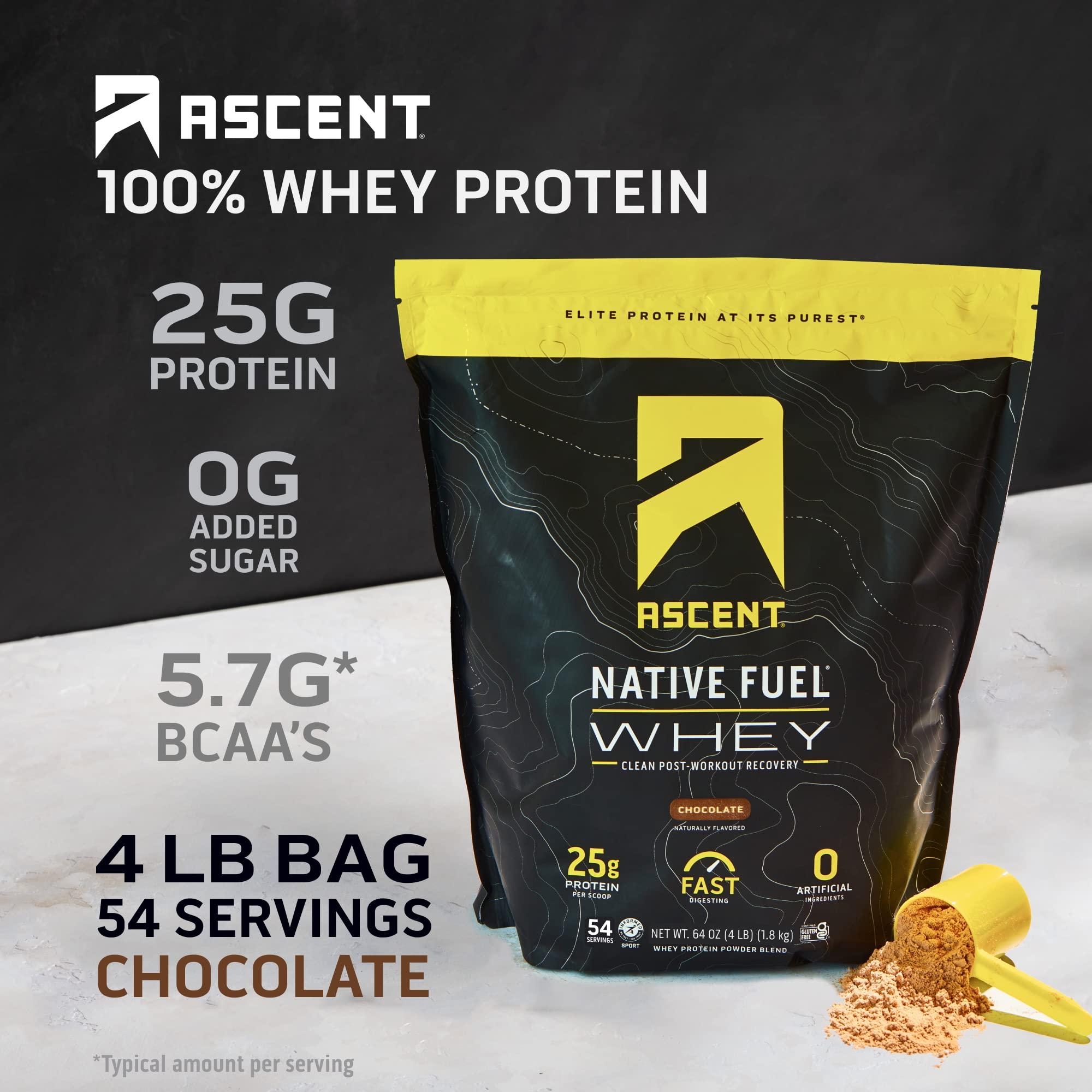 Ascent Ascent Whey 4 lb + Plant Protein Powder 18 Servings - Chocolate