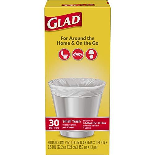 Glad Glad Small Trash Bags - 4 Gallon - 30 Count (Pack of 6)