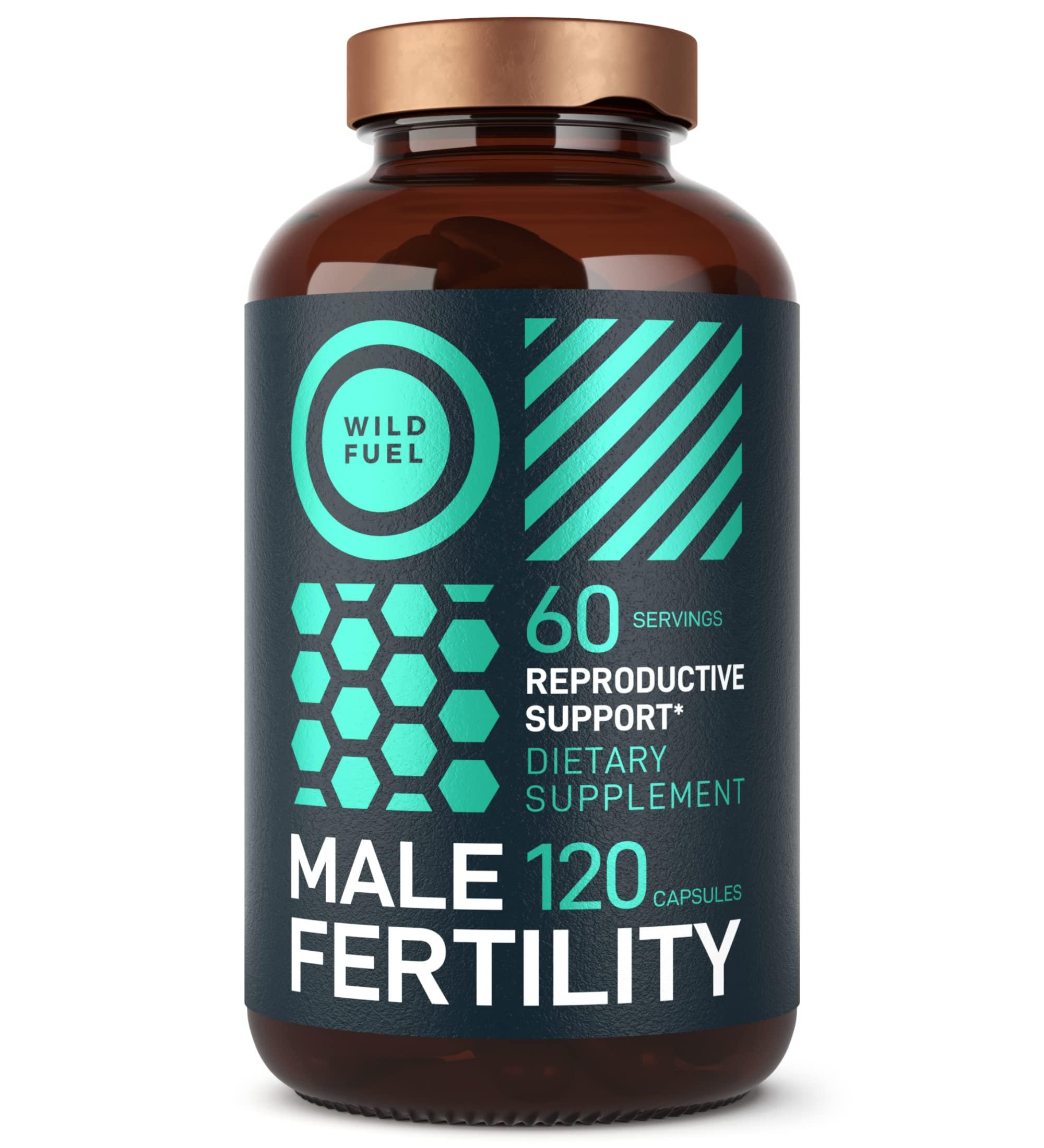 WILD FUEL Fertility Supplements For Men Prenatal Vitamin - Maca Root, Ashwagandha, L Arginine, Zinc, Plus Naturals Conception Men Fertility Vitamins and Male Fertility Support Supplements - 120Caps for 2 Months
