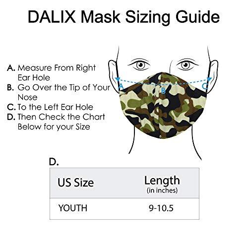 DALIX DALIX Kids Camouflage Cotton Face Mask Camo Reuseable Made in USA Green XXS