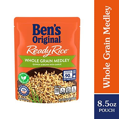 BEN'S ORIGINAL BEN'S ORIGINAL Ready Rice Whole Grain Medley Quinoa and Brown Flavored Rice, Easy Dinner Side, 8.5 OZ Pouch (Pack of 12)