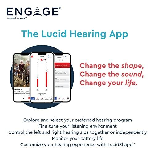 Lucid Hearing Lucid Hearing Engage Premium OTC Hearing Aids (Compatible with iPhone, Black)