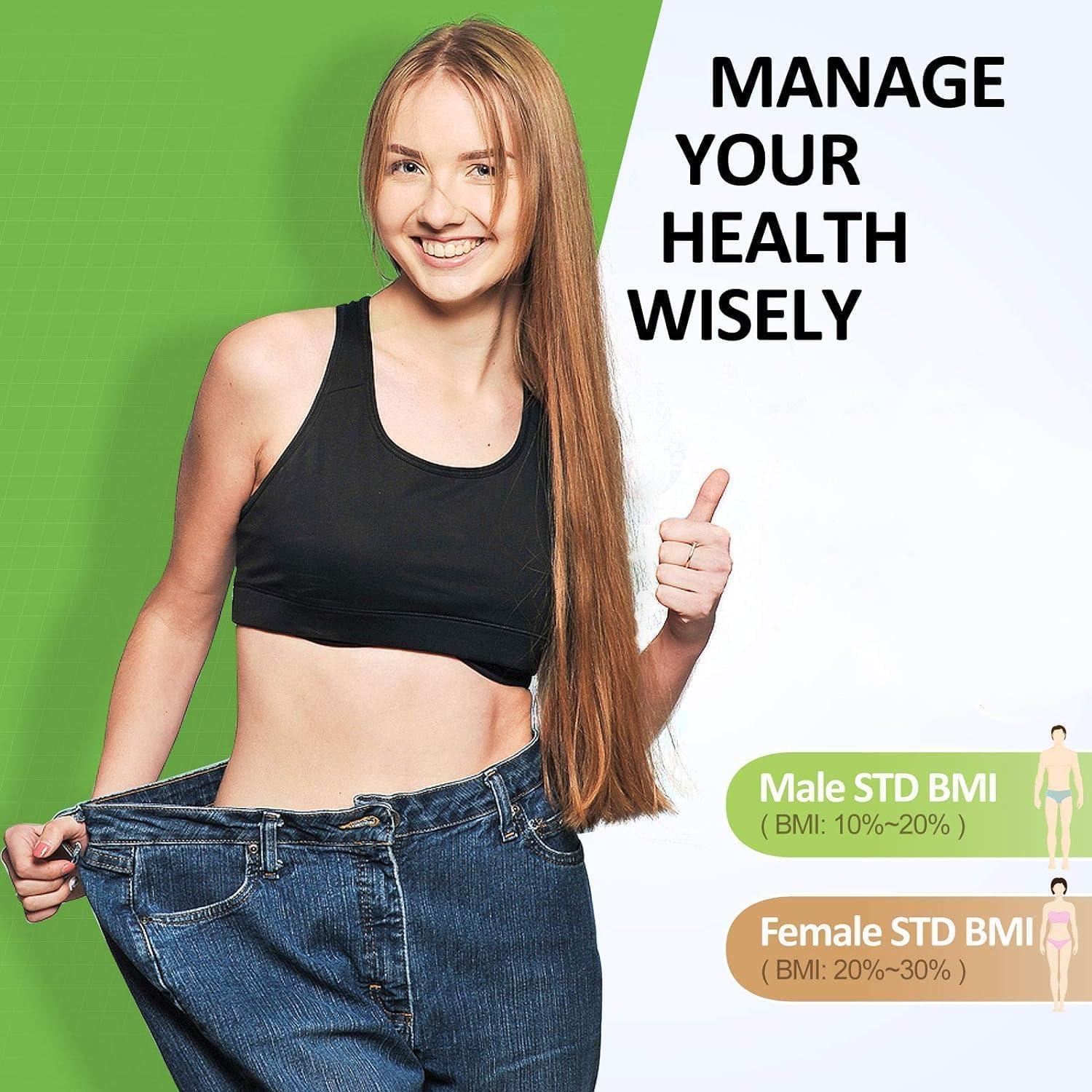 ZJchao Body Fat Caliper, Professional Double Spring Skinfold Calipers and Body Fat Tape Measure Tool for Accurately Measuring BMI Skin Fold Fitness(White)