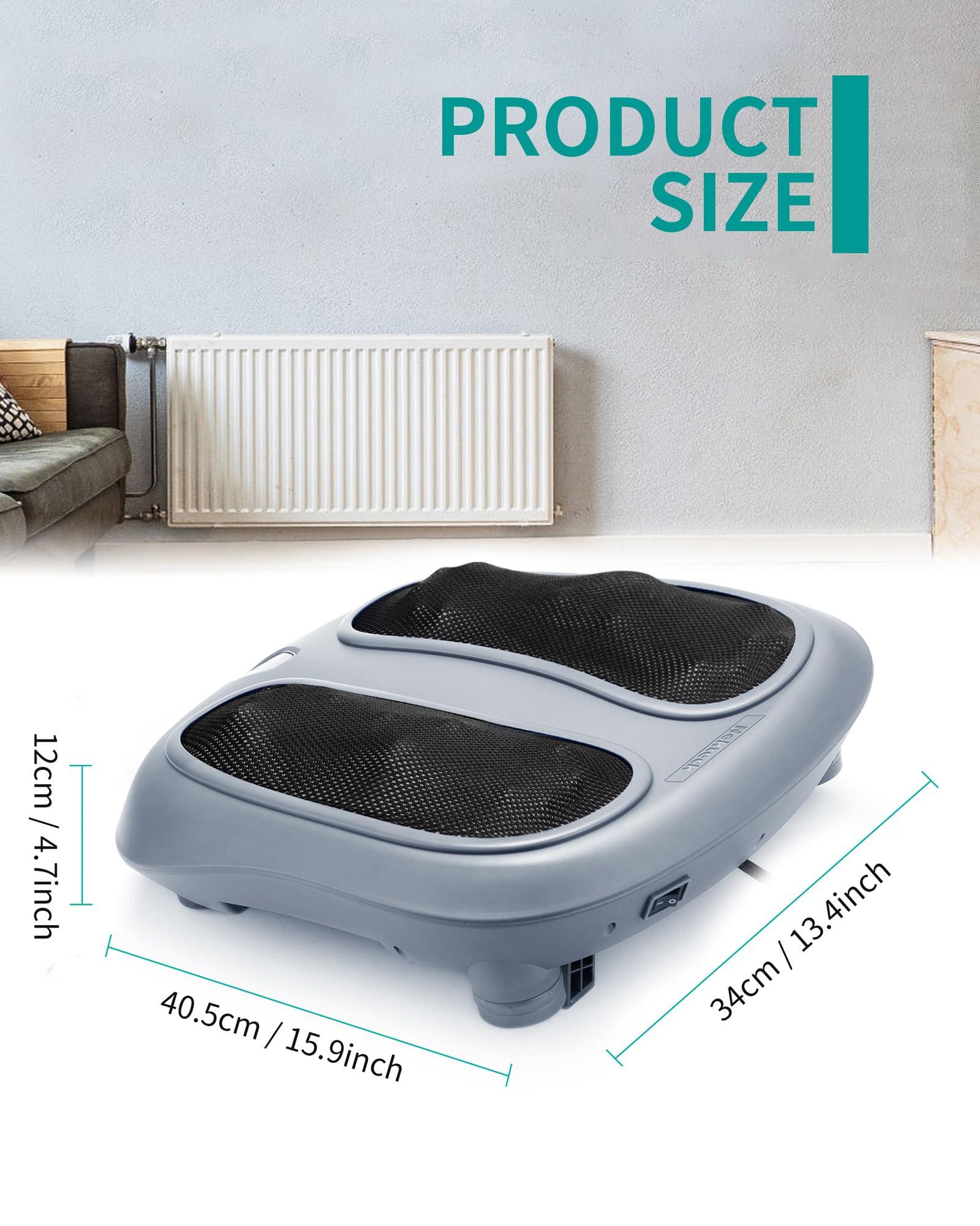 Nekteck Nekteck Foot Massager with Heat, Shiatsu Heated Electric Kneading Foot Massager Machine for Plantar Fasciitis, Built-in Infrared Heat Function and Power Cord(Gray)