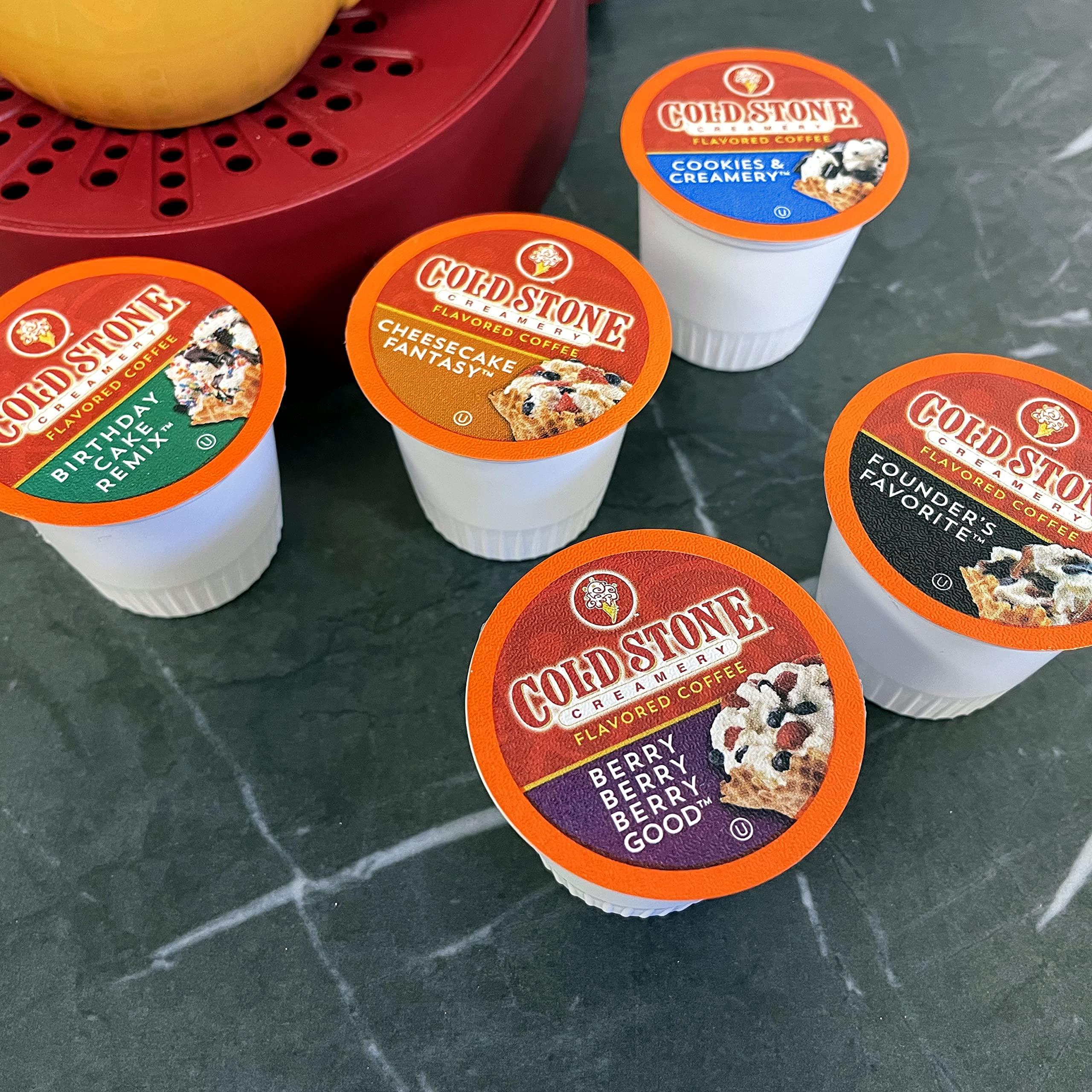 Cold Stone Creamery Beverages Cold Stone Beverages Creamery Ice Cream Flavored Coffee Pods, Assorted Variety Pack, Compatible with Keurig K Cup Brewers, 40 Count