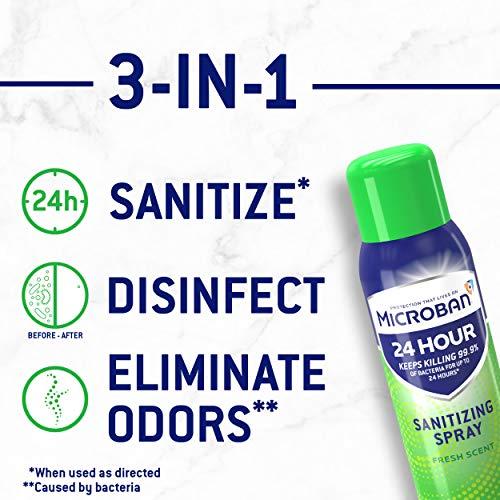 MICROBAN Microban 24 Hour Sanitizing Spray, Fresh Scent 12.5 OZ