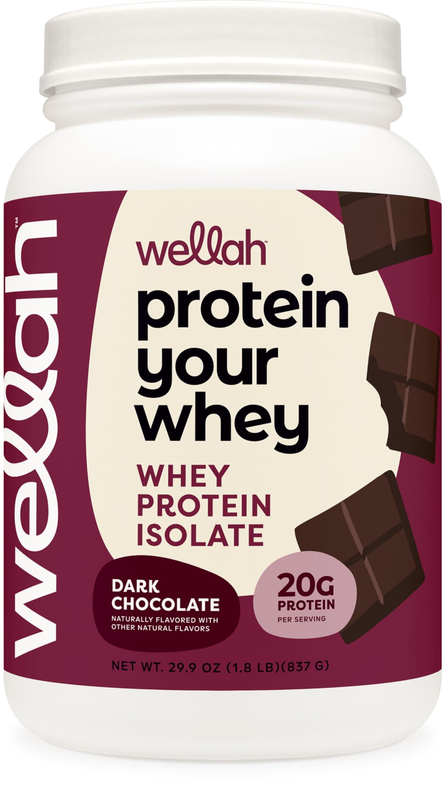 Wellah Wellah Protein Your Whey (30 Servings, Dark Chocolate) - Whey Protein Isolate Protein
