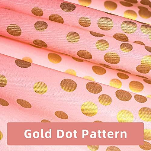 AIRE 350PCS Pink and Gold Party Plates with 6Pack Black and Gold Plastic Tablecloth, Severs 25 Disposable Party Supplies, Just Enjoy Your Party