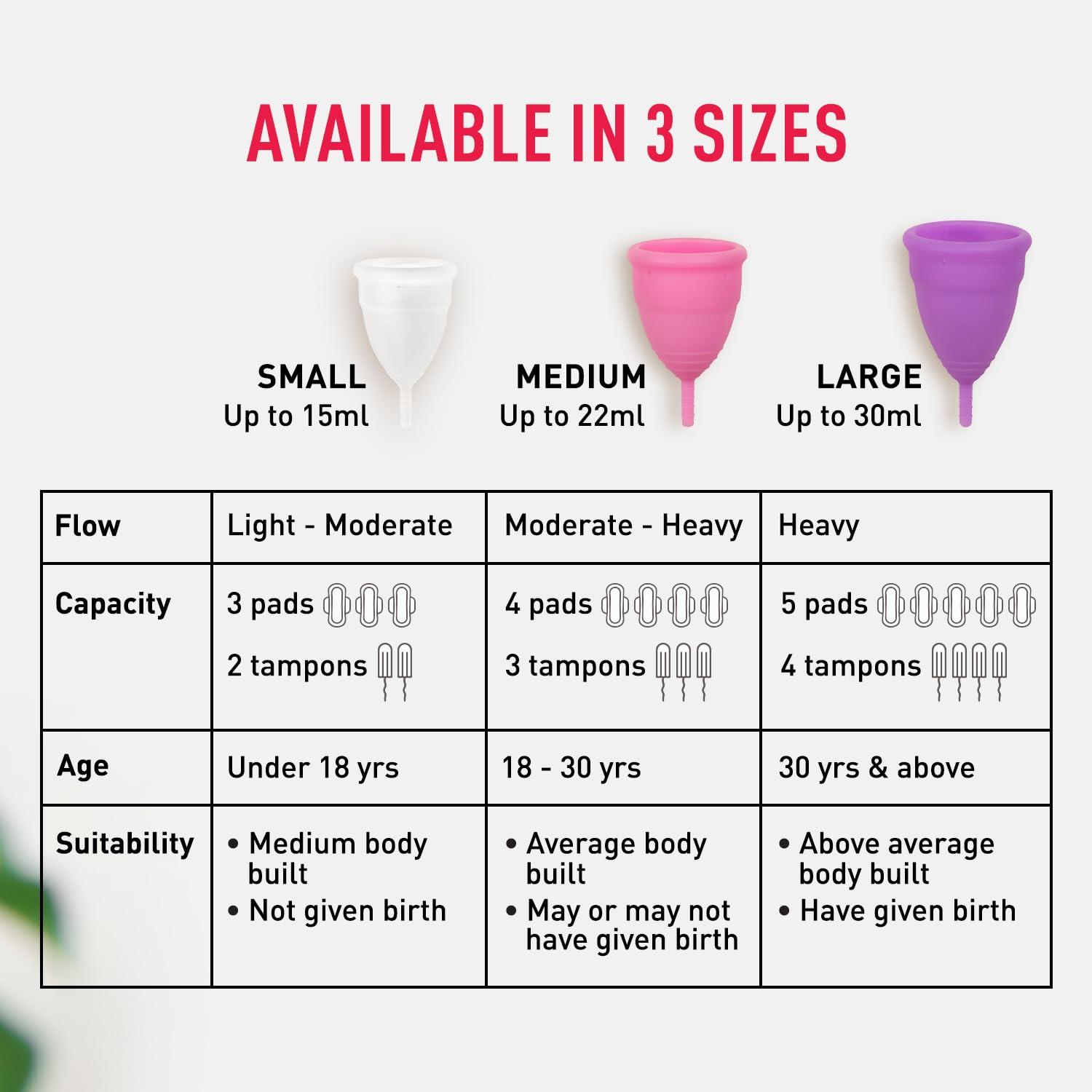 Sirona Sirona Reusable Menstrual Cup - Small Size | Ultra-Soft, Odor-Free, Rash-Free Medical-Grade Silicone with Pouch | Leak-Proof Period Cup for Heavy & Light Flow | Tampon & Pad Alternative | Pack of 1