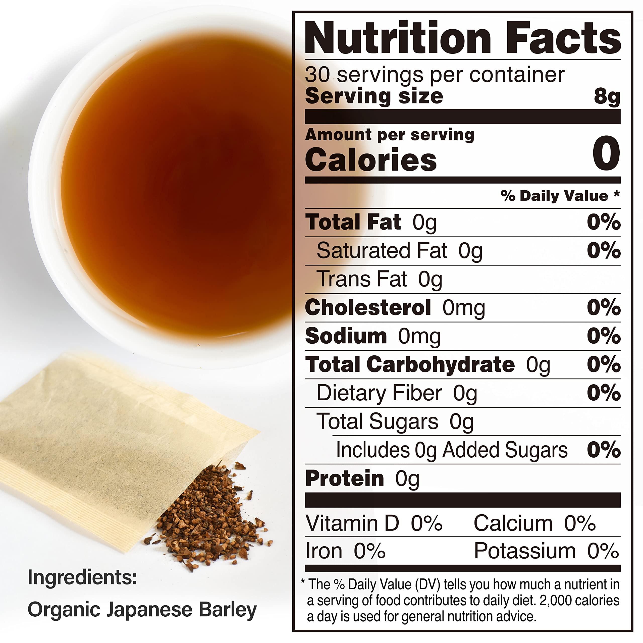 YAMASAN KYOTO UJI Organic Barley Tea Bags -Caffeine Free & Vegan, 100% Natural Japanese Tea, Sugar Free Mugicha 30 LARGE TEA BAGSYAMASAN