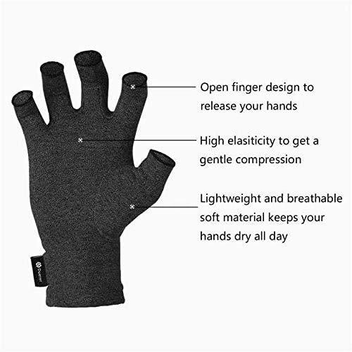 Duerer Duerer Arthritis Gloves, Compression Gloves for Women Men, Carpal Tunnel, Rheumatoid, Tendonitis, Fingerless Hand Thumb, Hand Pain, Fingerless Gloves for Computer Typing and Daily Work