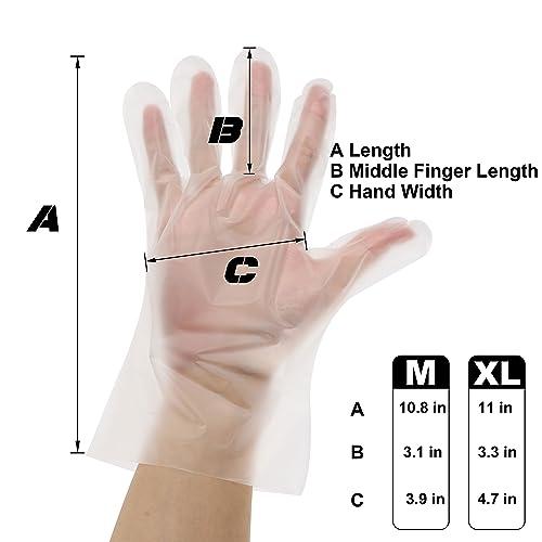 Meekear Meekear Food Prep Disposable Gloves, TPE Clear Latex-Free Food Safe Cleaning Gloves, BPA Free, Powder Free, Oil Tight (200, X-Large)