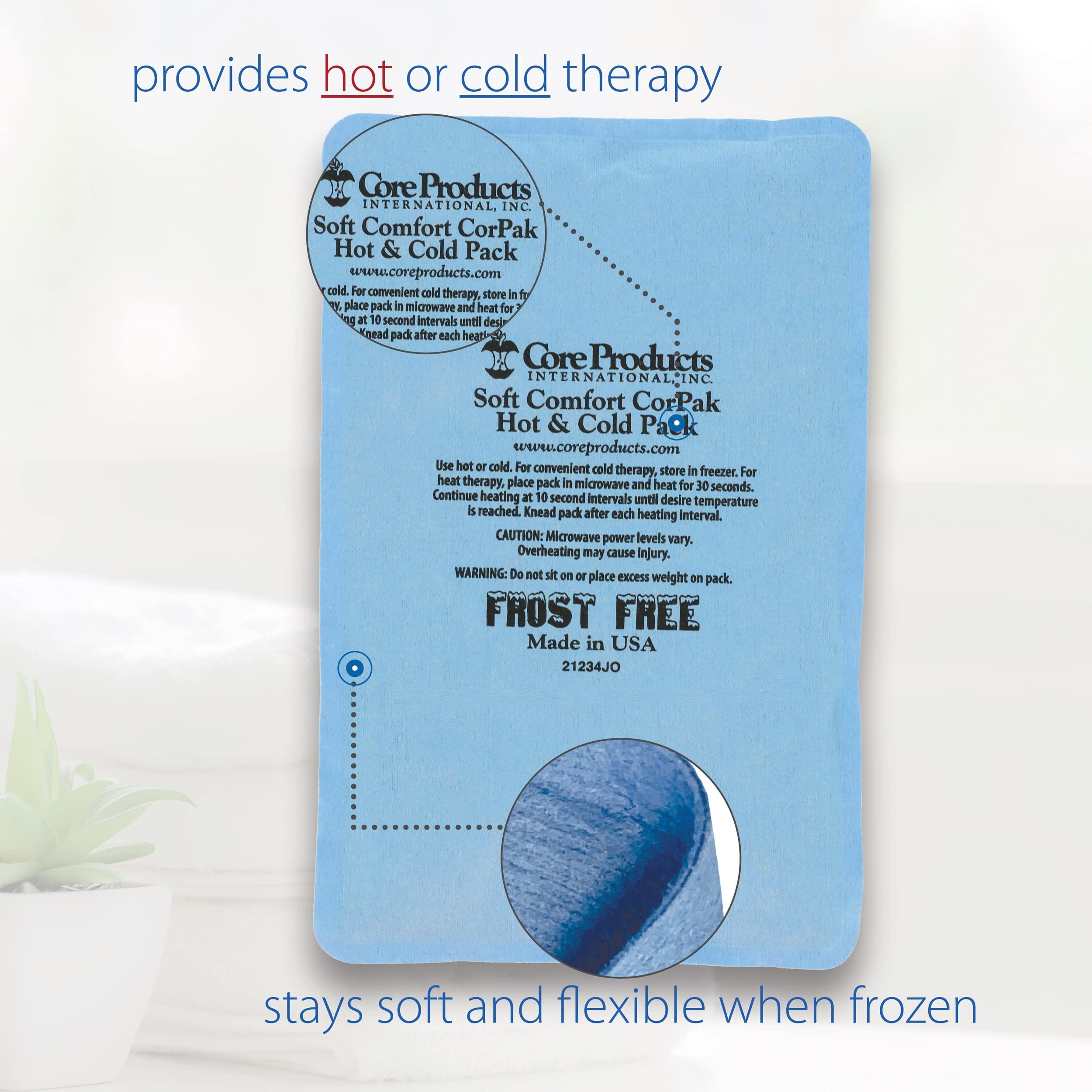 Core Products Core Products Soft Comfort CorPak, No Frost Hot and Cold Therapy Pack - 6\" x 10\", Made in the USA- 2 Pack