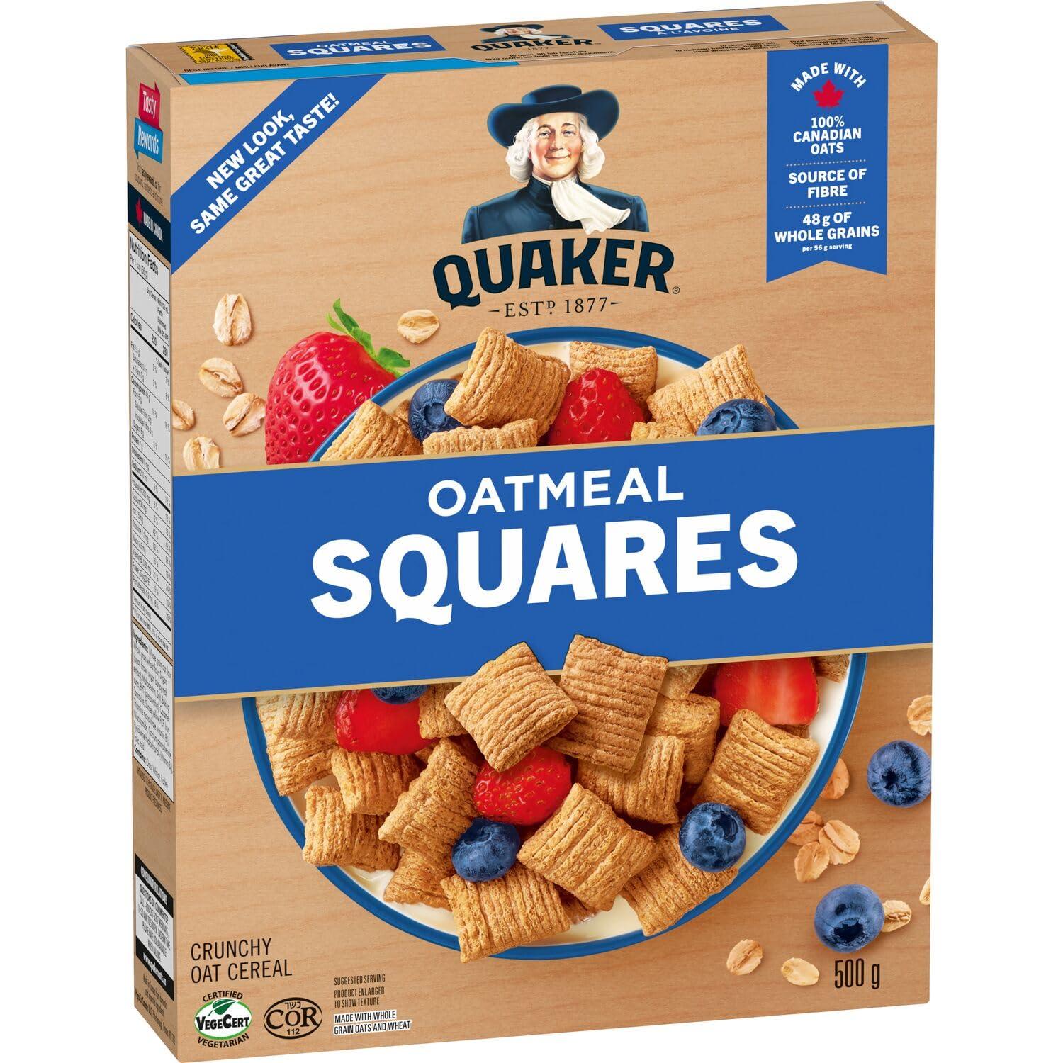 Quaker Quaker Oatmeal Squares Crunchy Oat Cereal 500g