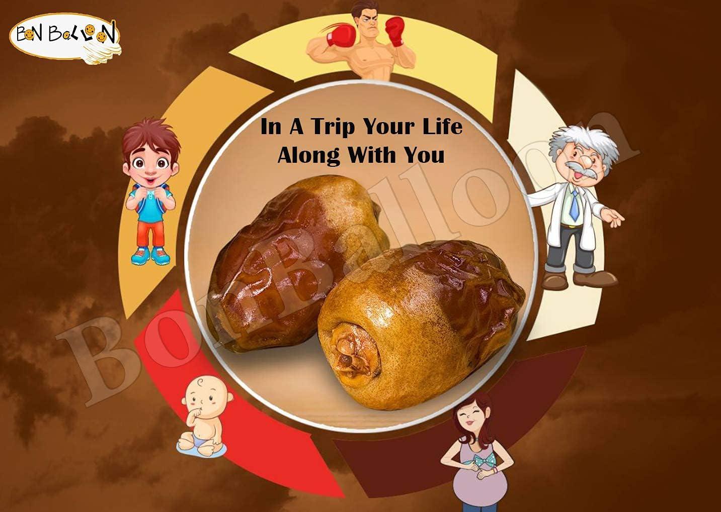 bonballoon 100% Natural Egyptian Semi Dry Unpressed Medium Sized Dates With Pits With Very Sweet Taste Halal Packed And Protected In Cartoon Box Tamar Tamr Tamaar Ramadan Halal ( 1 Pack / 700 gm ) Premium