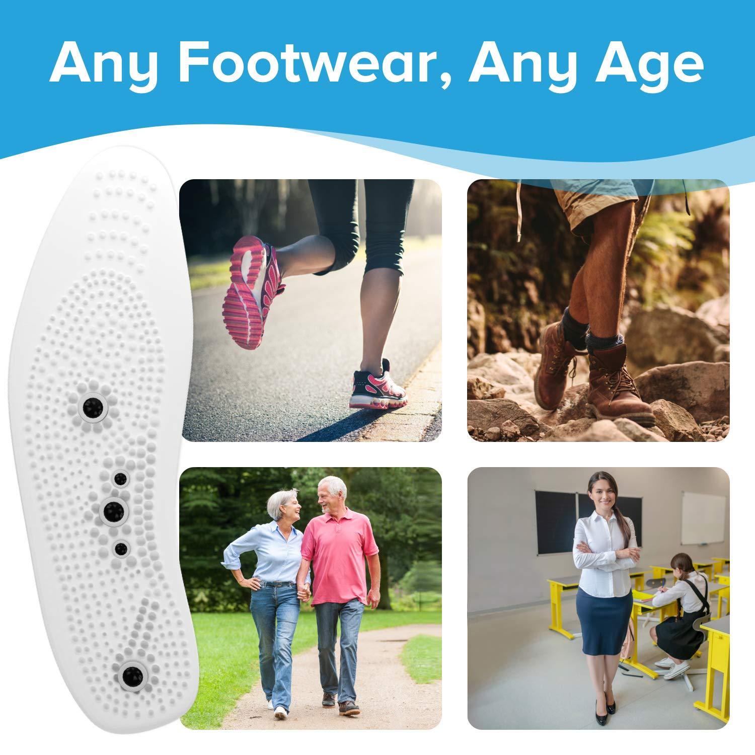 MINDINSOLE MindInSole Acupressure Magnetic Massage Foot Therapy Reflexology Pain Relief Shoe Insoles 1 Pair Washable One Size Fits All Men and Women